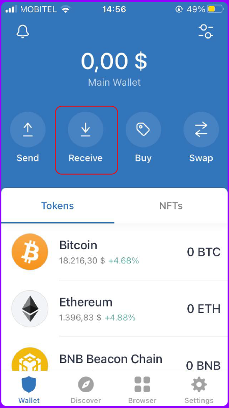 Recieve crypto to your wallet