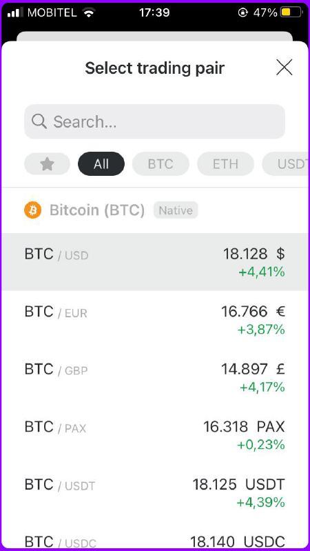 Trading pair