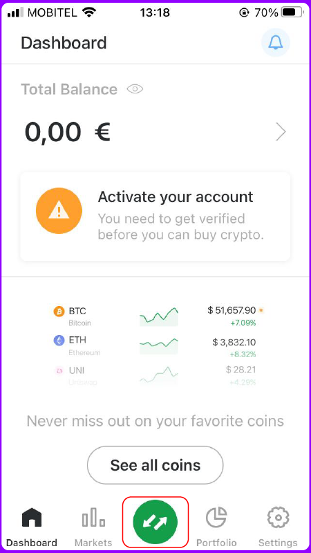 Enter the app