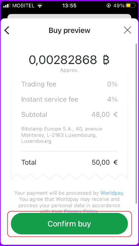 Purchase crypto