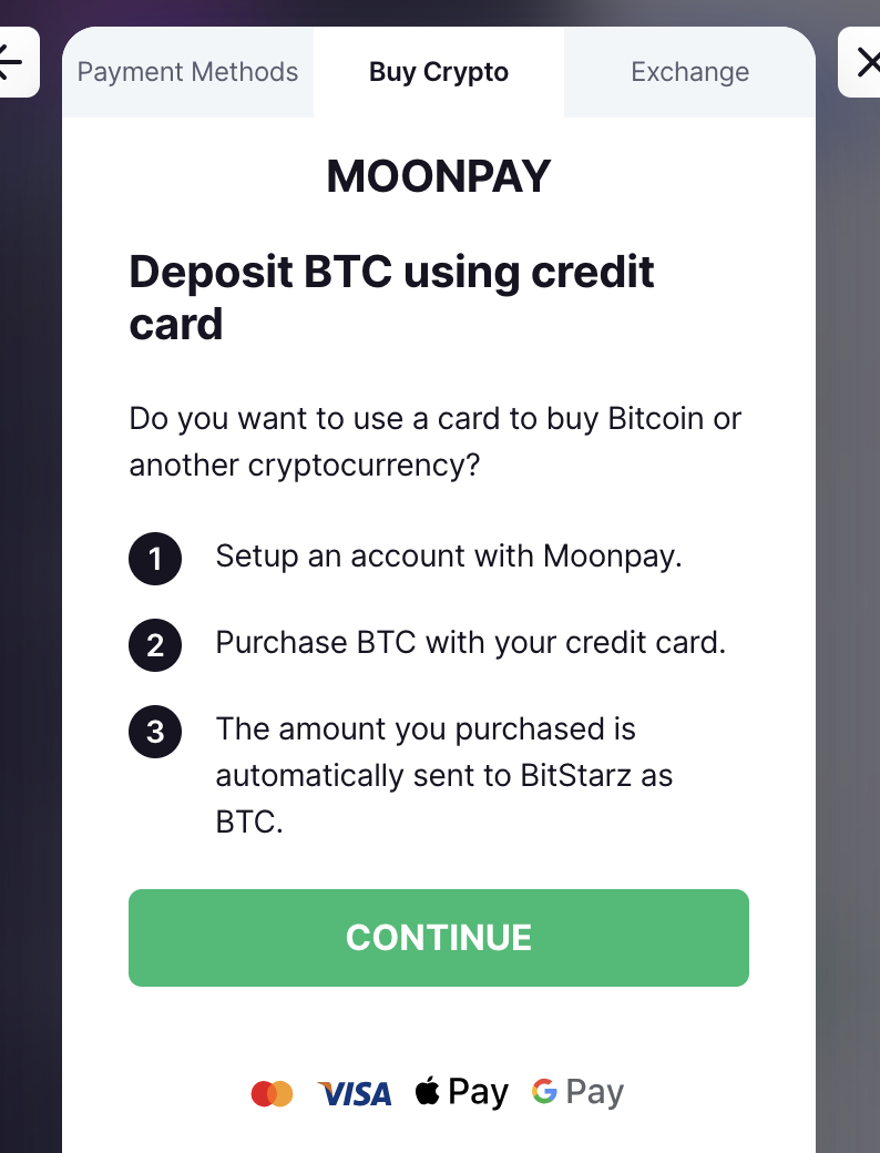BitStarz Crypto Purchase