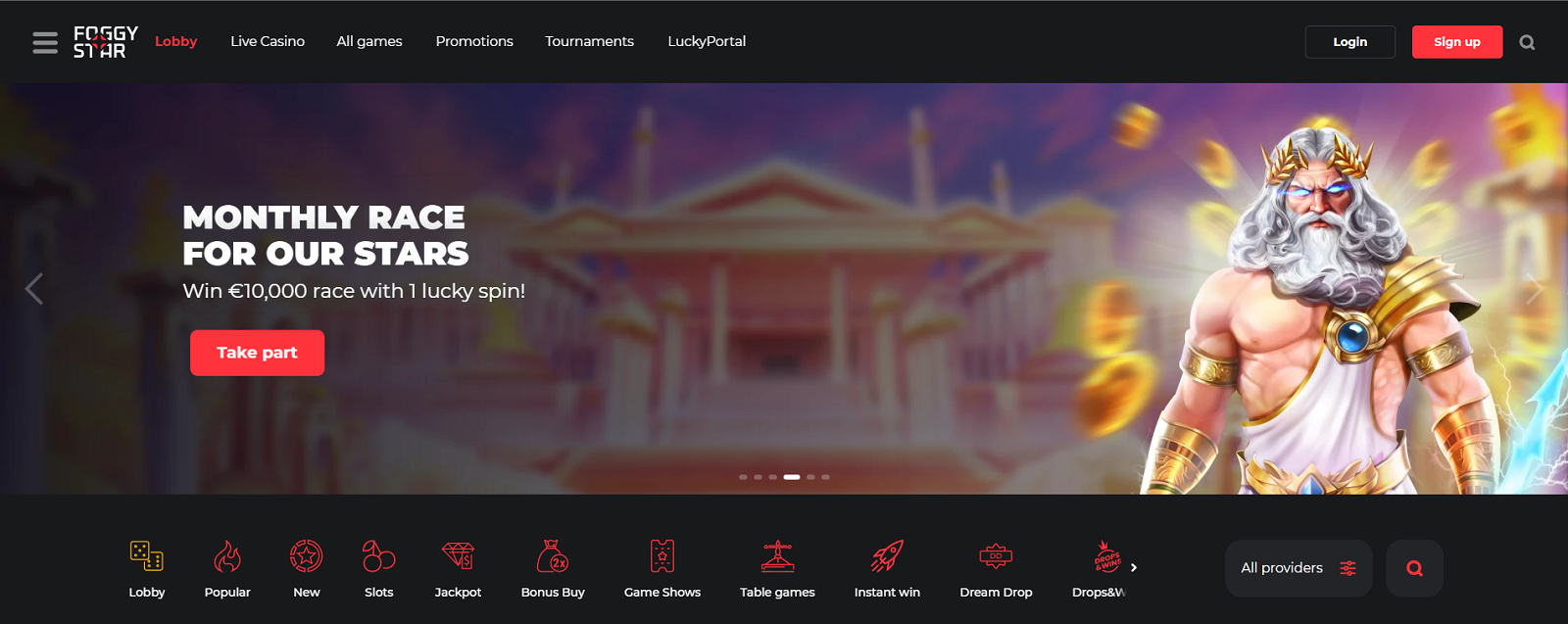 FoggyStar Casino Lobby