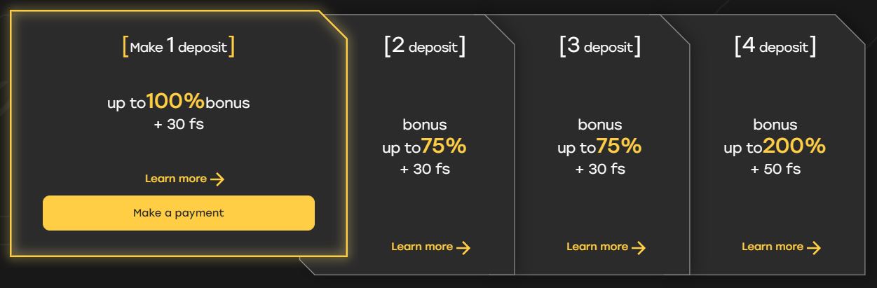 Fairspin Casino Bonuses Screenshot